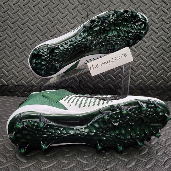 Nike Alpha Menace Pro 2 Mid Football Cleats White Green BV3945-107 Men's Sz 12.5 - Picture 5 of 7